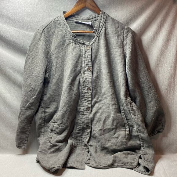 Soft Surroundings Button Front Jacket in gray size extra large - Picture 1 of 5